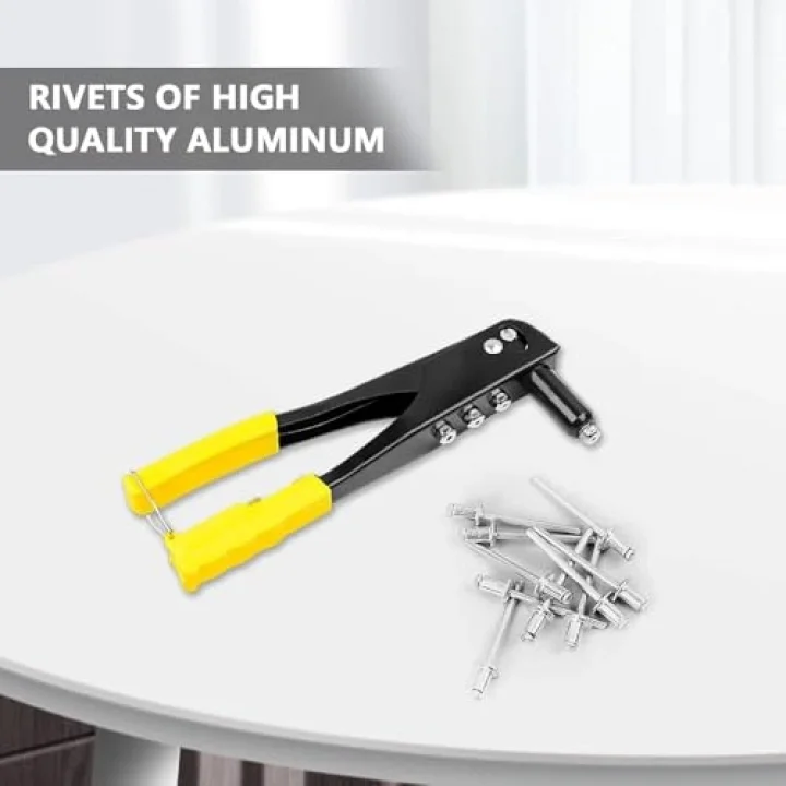 AEE® 4 Uçlu Profesyonel Perçin Tabancası Seti – 2.4/3.2/4.0/4.8 mm Başlık + 40 Adet Alüminyum Perçin + Anahtar | Metal, Plastik ve Deri Delme & Sabitleme Aracı