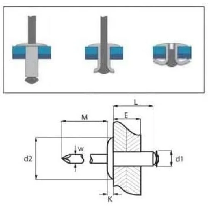 AEE® 4 Uçlu Profesyonel Perçin Tabancası Seti – 2.4/3.2/4.0/4.8 mm Başlık + 40 Adet Alüminyum Perçin + Anahtar | Metal, Plastik ve Deri Delme & Sabitleme Aracı