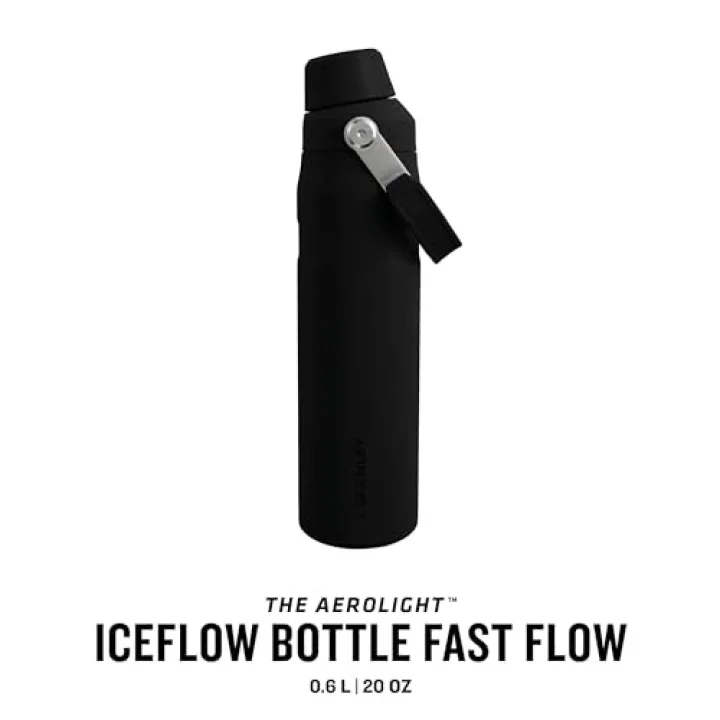 Aerolight IceFlow Fast Flow Soğuk Su Termosu 0.60 Litre - Siyah | Paslanmaz Çelik