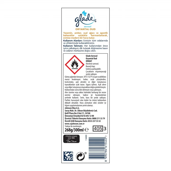 Aerosol Oryantal Oud Oda Kokusu 300 mL (1 x 300 mL)