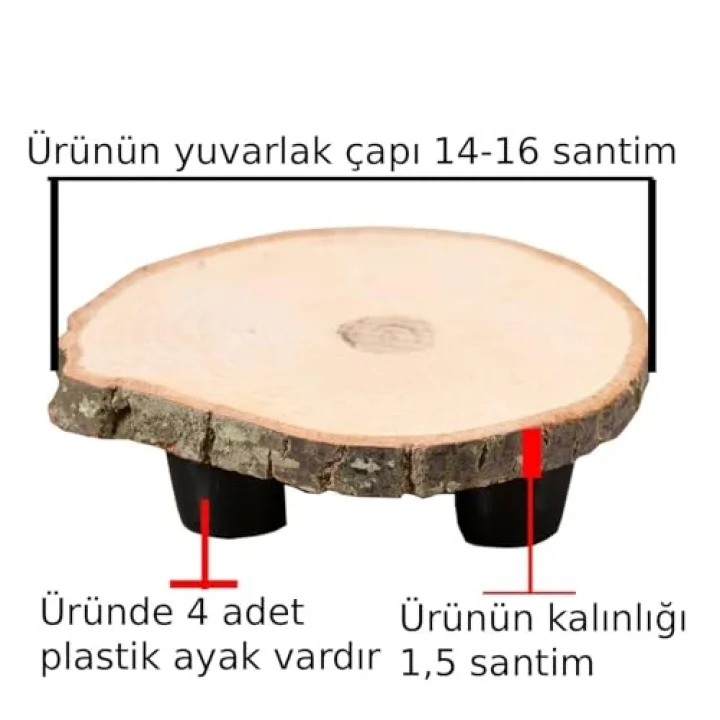 Ağaç Saksı Altlığı Ayaklı Çapı 14-16 Santim