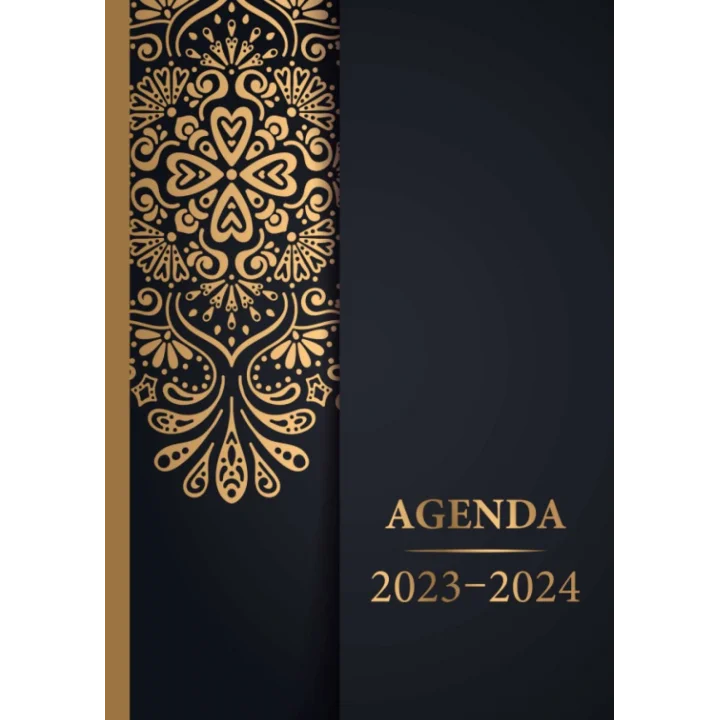 Agenda 2023 2024: Settimanale A4 - da Giugno 2023 a Dicembre 2024,18 mesi, calendario mensile e settimanale, Formato grande, Italiano, Nero Mandala