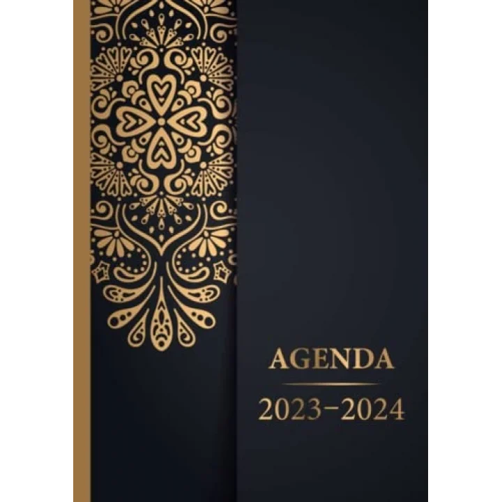 Agenda 2023 2024: Settimanale A4 - da Giugno 2023 a Dicembre 2024,18 mesi, calendario mensile e settimanale, Formato grande, Italiano, Nero Mandala