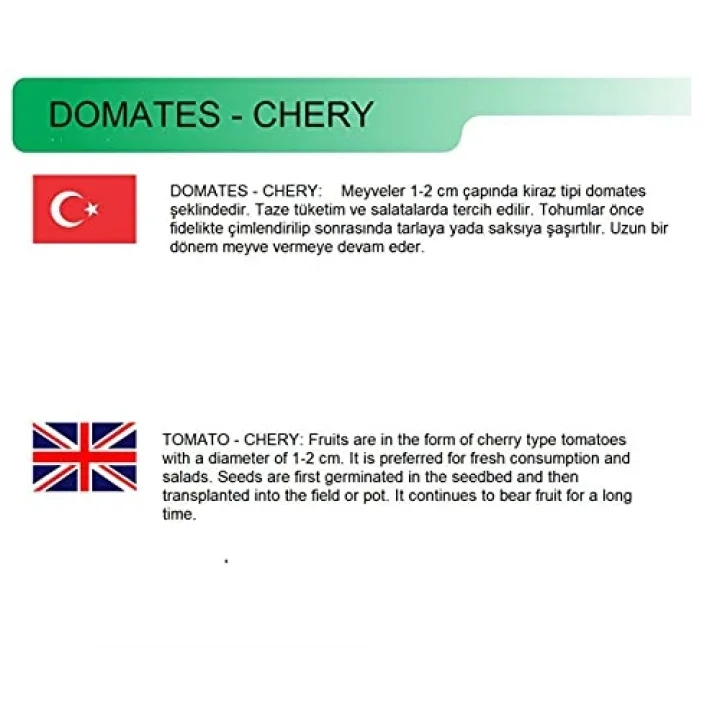 Agrodal Tarım Ata Tohumu Doğal Kahvaltılık Chery Domates 100 Adet Tohum