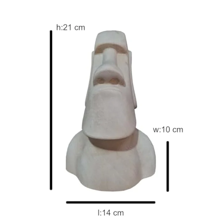 Ahşap Dekoratif Büst Heykeli Moai Totem