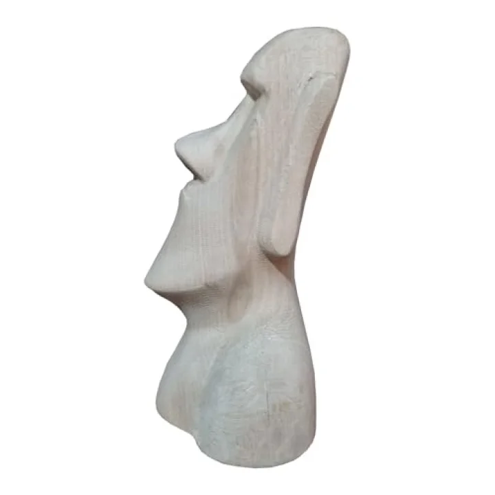 Ahşap Dekoratif Büst Heykeli Moai Totem