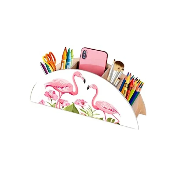 Ahşap Flamingo Masaüstü Kalemlik Kalem Kutusu Organizer