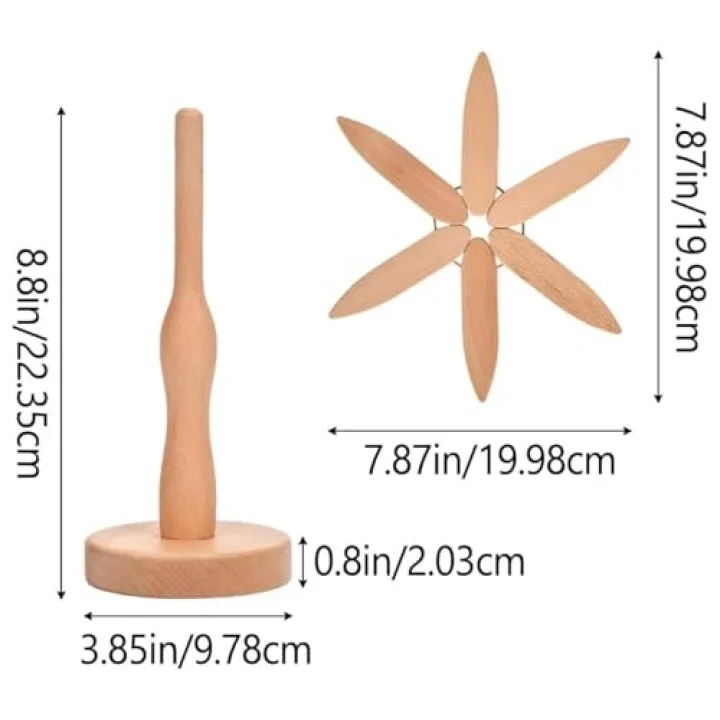 Ahşap Noel Ağacı Figürü, Doğal Renk, Kayın Ağacı, 22.35 cm Yükseklik, Masa Üstü Dekoratif Süs