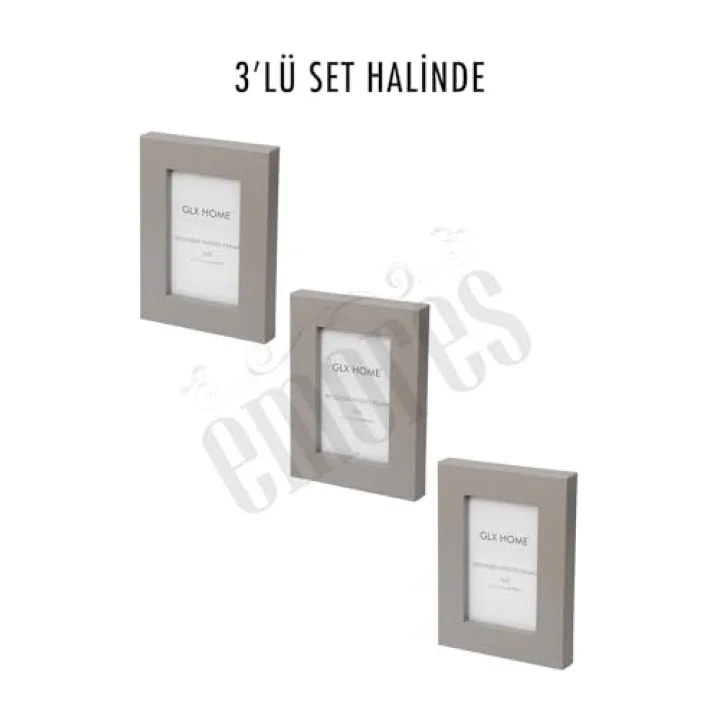 Ahşap Resim Çerçevesi 3lü Set Halinde 5 x 7.6 cm boyutunda