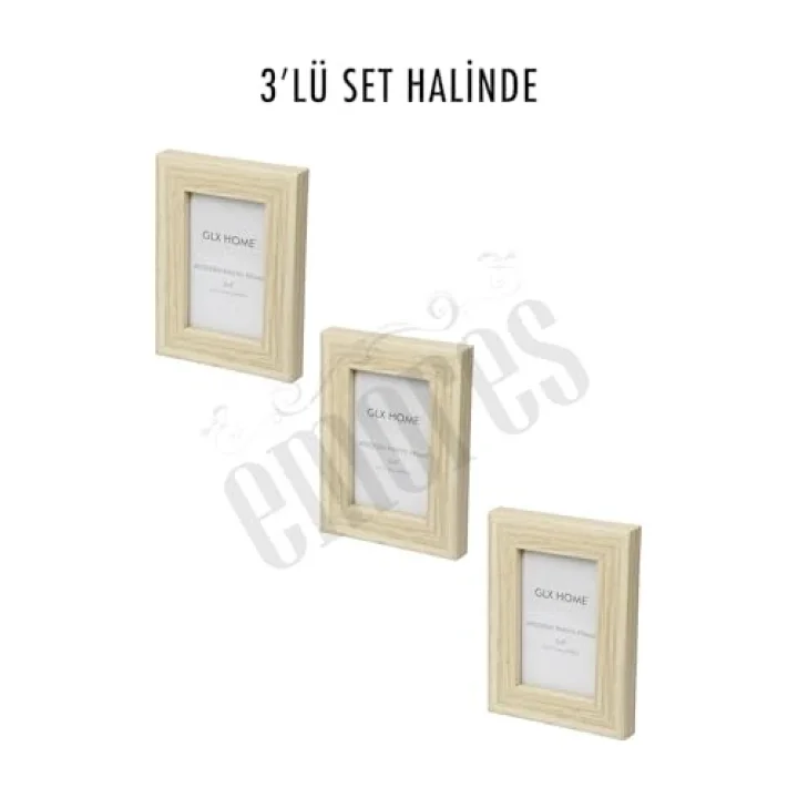 Ahşap Resim Çerçevesi 3lü Set Halinde 5 x 7.6 cm boyutunda