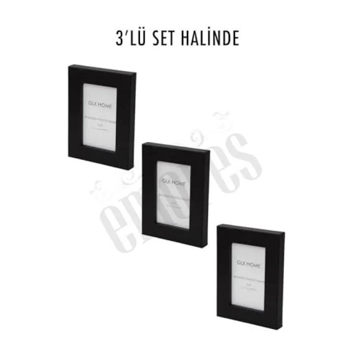 Ahşap Resim Çerçevesi 3lü Set Halinde 5 x 7.6 cm boyutunda