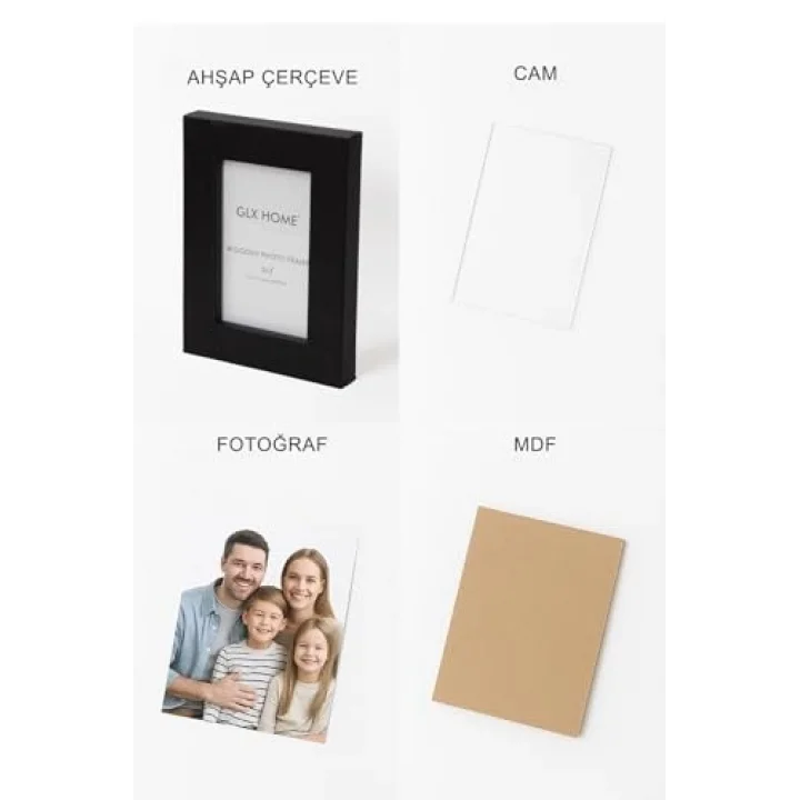 Ahşap Resim Çerçevesi 3lü Set Halinde 5 x 7.6 cm boyutunda