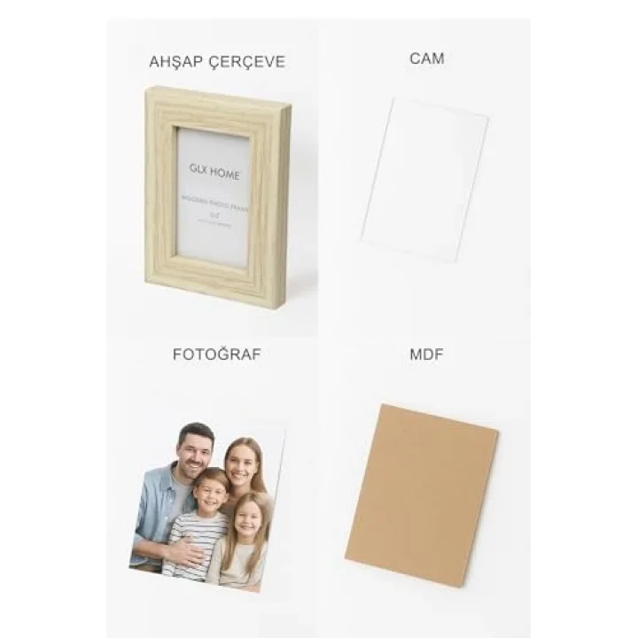 Ahşap Resim Çerçevesi 3lü Set Halinde 5 x 7.6 cm boyutunda