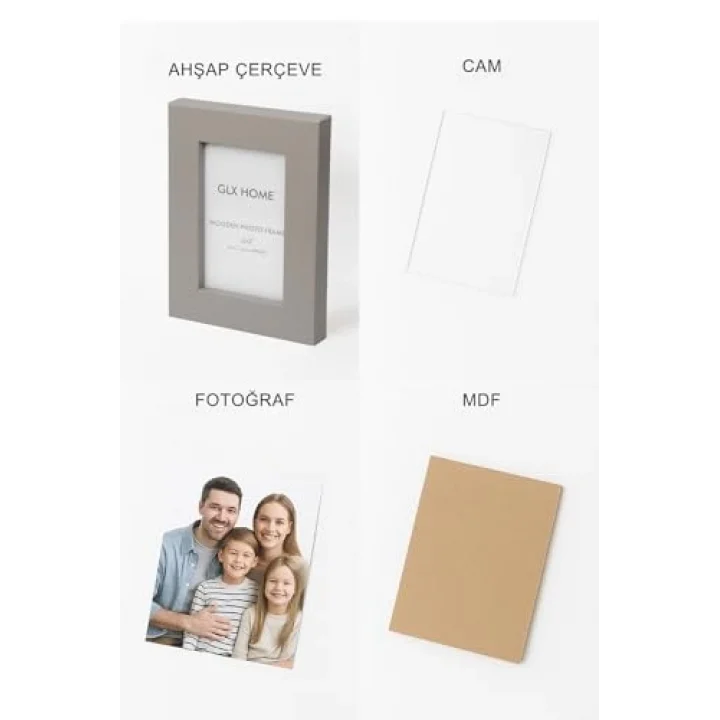 Ahşap Resim Çerçevesi 3lü Set Halinde 5 x 7.6 cm boyutunda