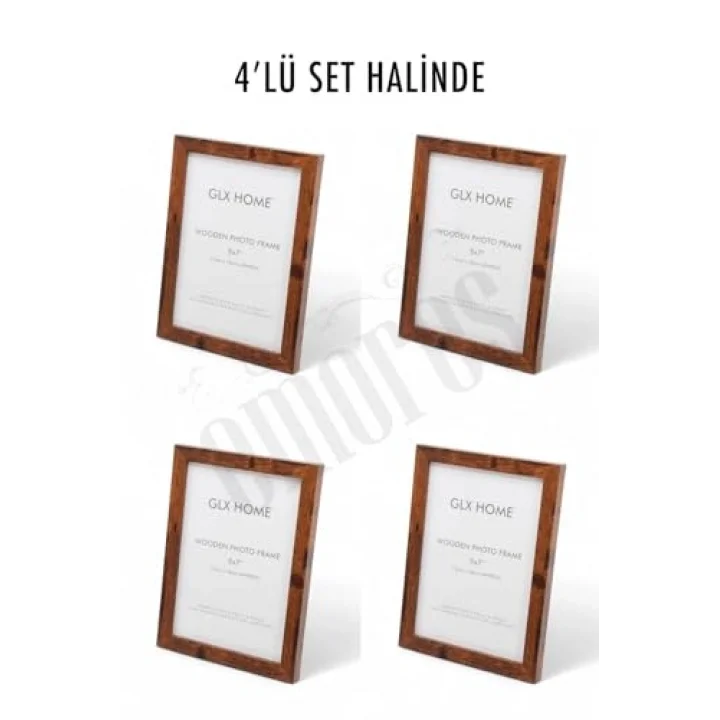 Ahşap Resim Çerçevesi 4lü Set Halinde 13 x 18 cm boyutunda