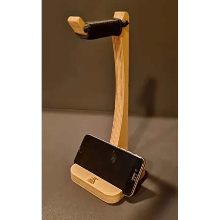 Ahşap telefon tutuculu kulakık standı