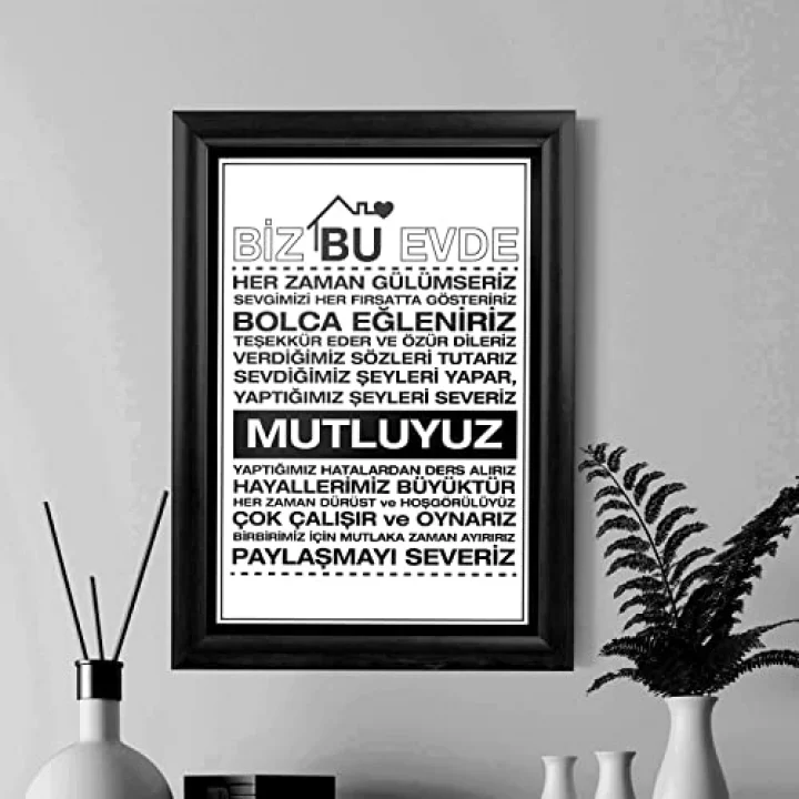 Ailenize Özel Dekoratif Ev Hediyesi Baskılı Çerçeve 24x33x1 cm