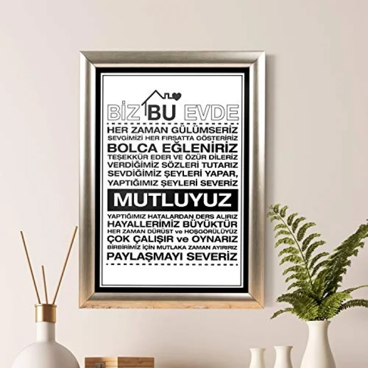 Ailenize Özel Dekoratif Ev Hediyesi Baskılı Çerçeve 24x33x1 cm