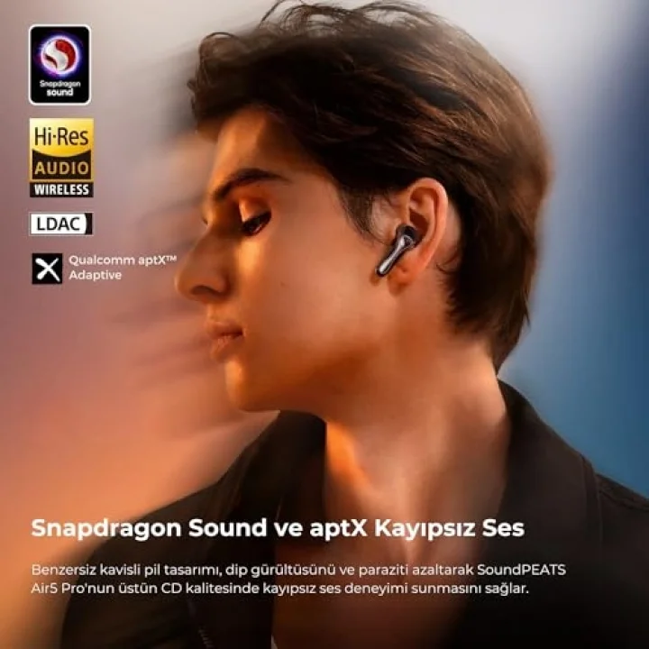 Air5 Pro Hi-Res LDAC ANC TWS Kablosuz Bluetooth 5.4 Kulaklık Siyah