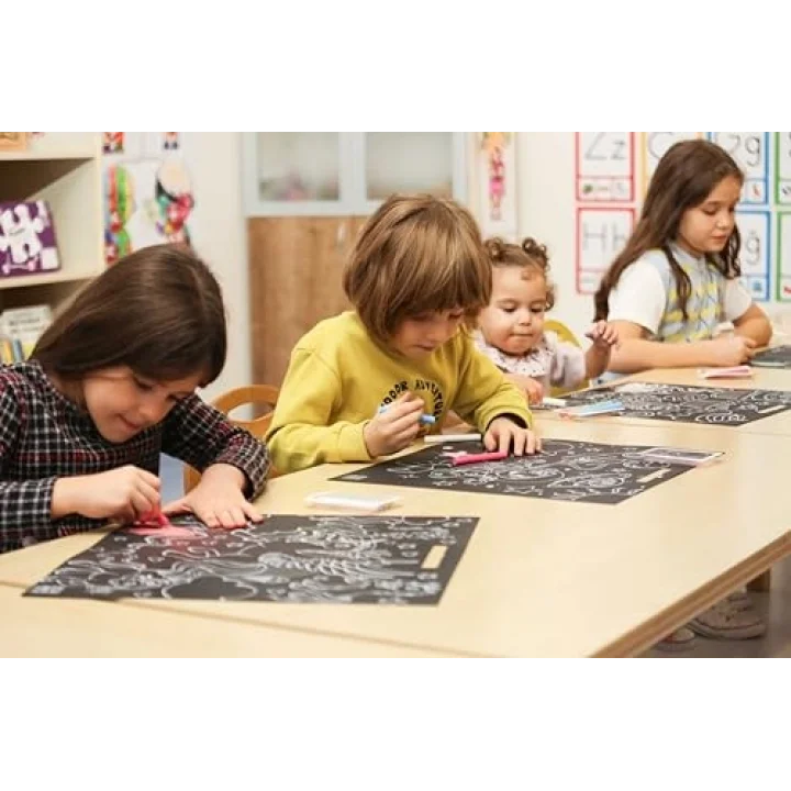 Akademi Çocuk Funny Mat Black (Tebeşirli) Dinazorlar