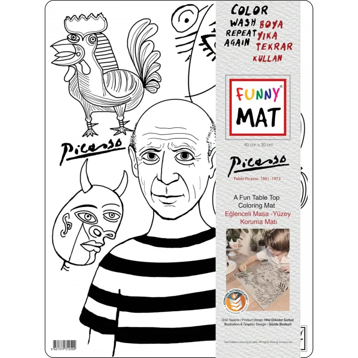 Akademi Çocuk Funny Mat - Picasso 30X40Cm - Yeni