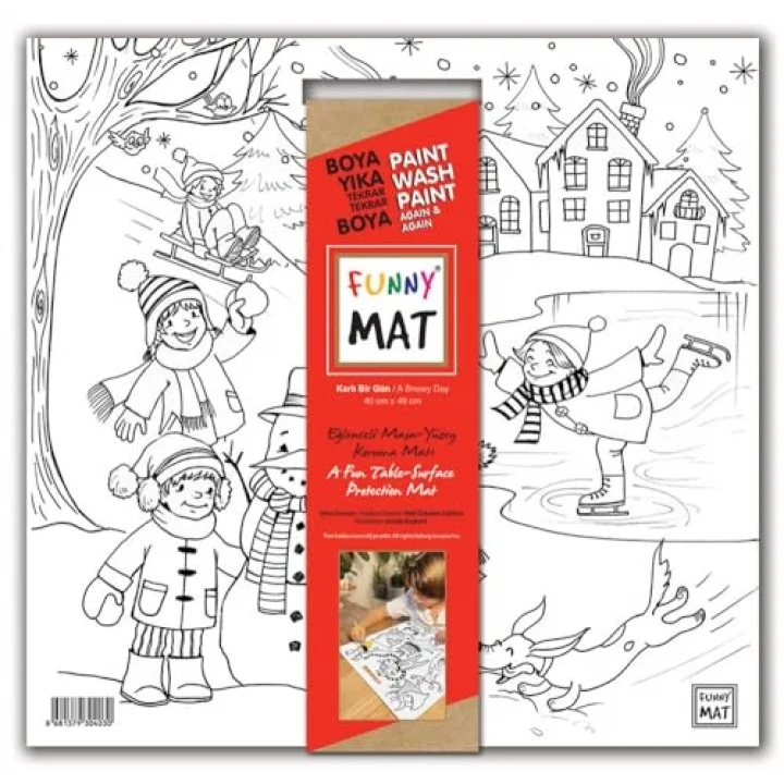 Akademi Çocuk Funny Mat White 40X40Cm - Karlı Bir Gün