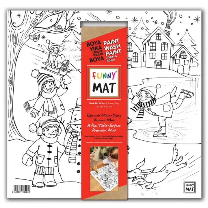 Akademi Çocuk Funny Mat White 40X40Cm - Karlı Bir Gün