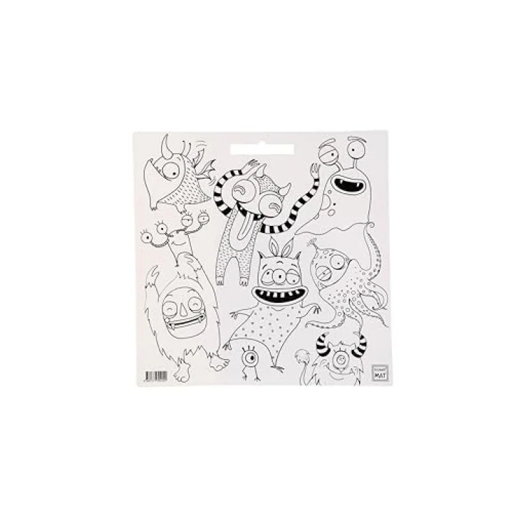 Akademi Çocuk Funny Mat White 40X40Cm - Sevimli Canavarlar