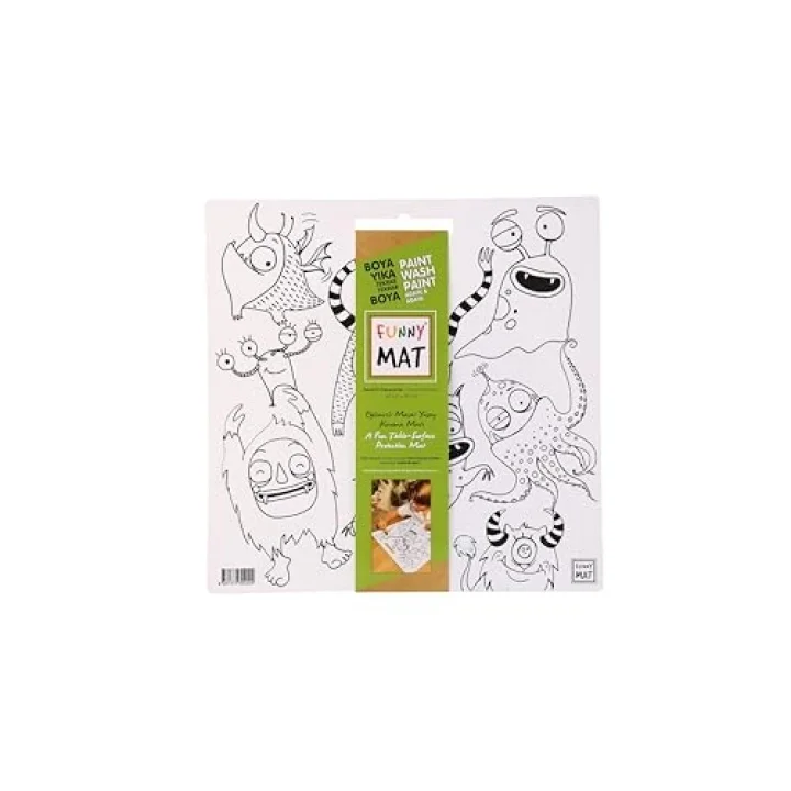 Akademi Çocuk Funny Mat White 40X40Cm - Sevimli Canavarlar