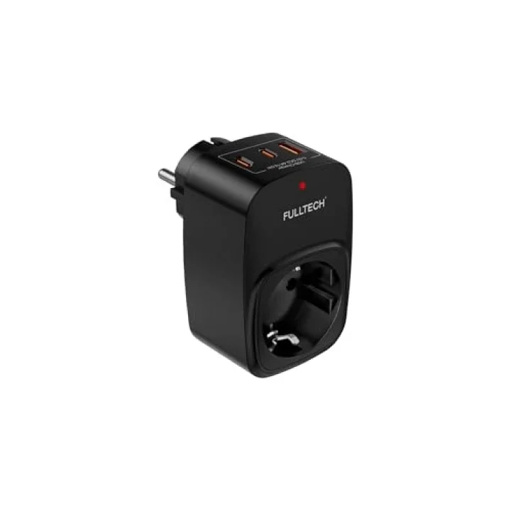 Akım Korumalı Priz, Tekli Priz, USB’li Priz ve Type-C Priz, Priz Çoklayıcı, Voltaj Korumalı Priz, 16A 3680W Duvar Tipi (SİYAH)