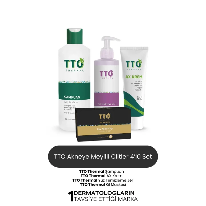 AKNEYE MEYİLLİ CİLTLERE PAKET (ÇAY AĞACI YAĞI/TEA TREE OIL)