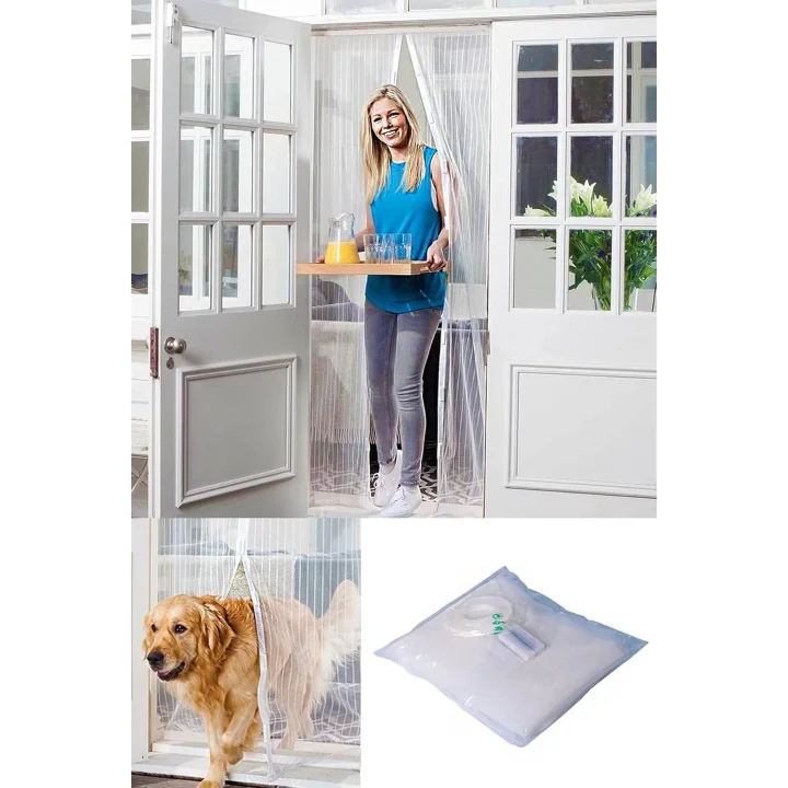 Aksu Beyaz Mıknatıslı Kapı Sinekliği 105x210Cm (2Lİ PAKET)