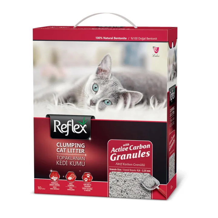 Aktif Karbon Granüllü Topaklanan Kedi Kumu 10 Lt