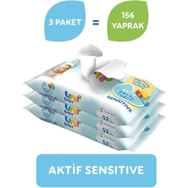 Aktif Sensitive Islak Mendil 3x52 156 Yaprak