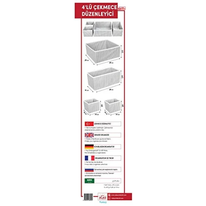 Alas Dörtlü Çekmece Düzenleyici