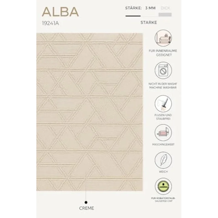 Alba Krem Halı 19241A 100 x 200