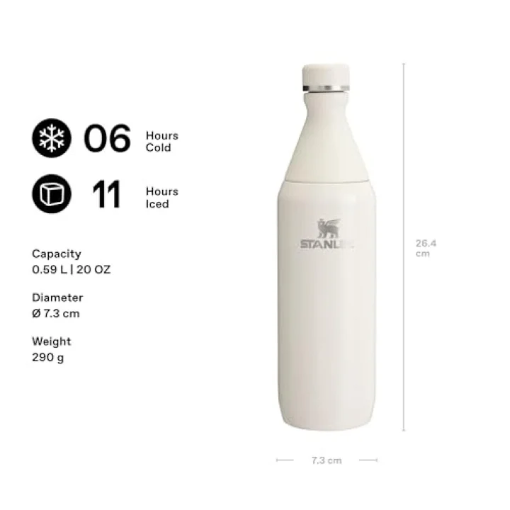All Day Slim Soğuk Su Termosu 0.60 Litre - Krem | Paslanmaz Çelik