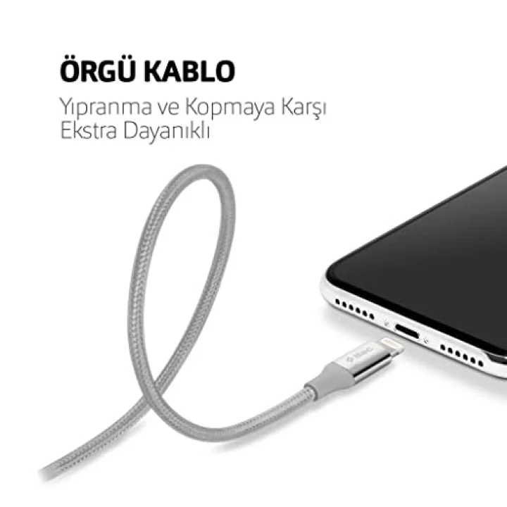 AlumiCable iPhone ile Uyumlu Şarj Kablosu - Uzay Grisi (2DK16UG)