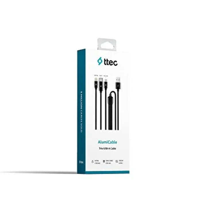 AlumiCable Trio Şarj Kablosu 1mt. Type-C, Lightning, Micro USB