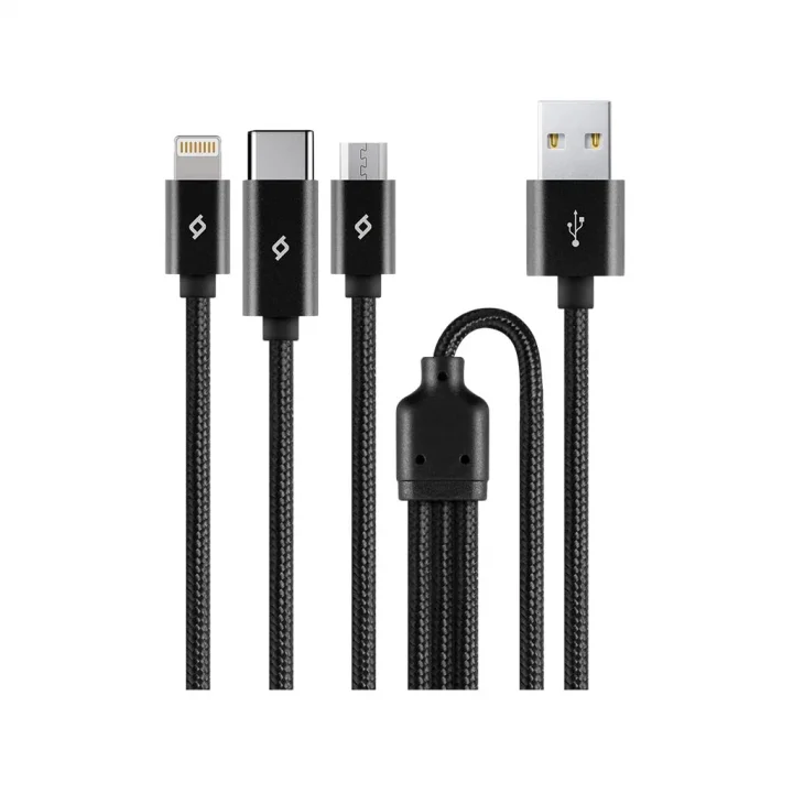 AlumiCable Trio Şarj Kablosu 1mt. Type-C, Lightning, Micro USB