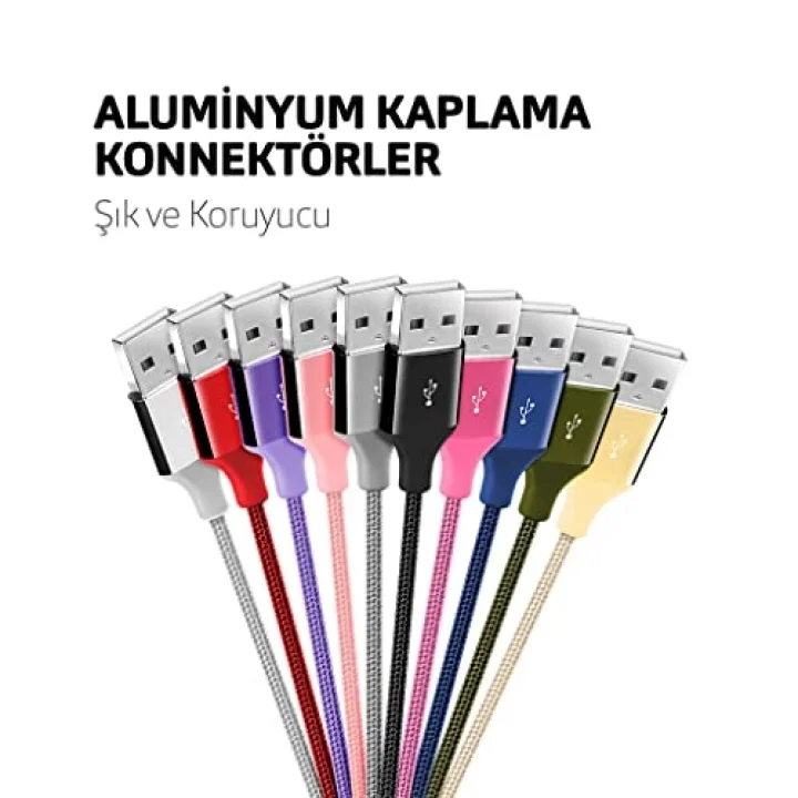 AlumiCable Type-C 120cm Şarj Kablosu - Uzay Grisi (2DK18UG)