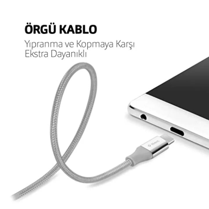 AlumiCable Type-C 120cm Şarj Kablosu - Uzay Grisi (2DK18UG)