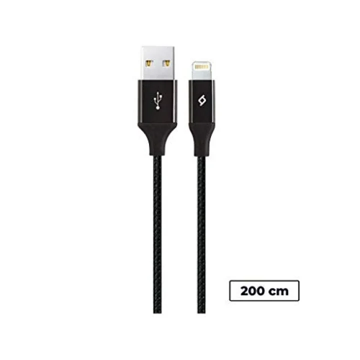 Alumicable XL Lightning Şarj ve Data Kablosu, Siyah, 2 m