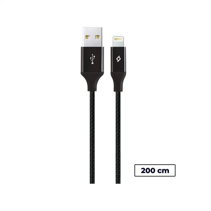 Alumicable XL Lightning Şarj ve Data Kablosu, Siyah, 2 m