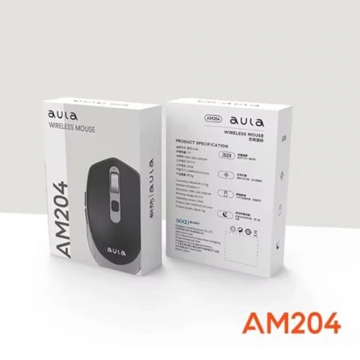 AM204 Çift Modlu Bluetooth ve Kablosuz 1600DPI Şarj Edilebilir Optik Mouse Beyaz