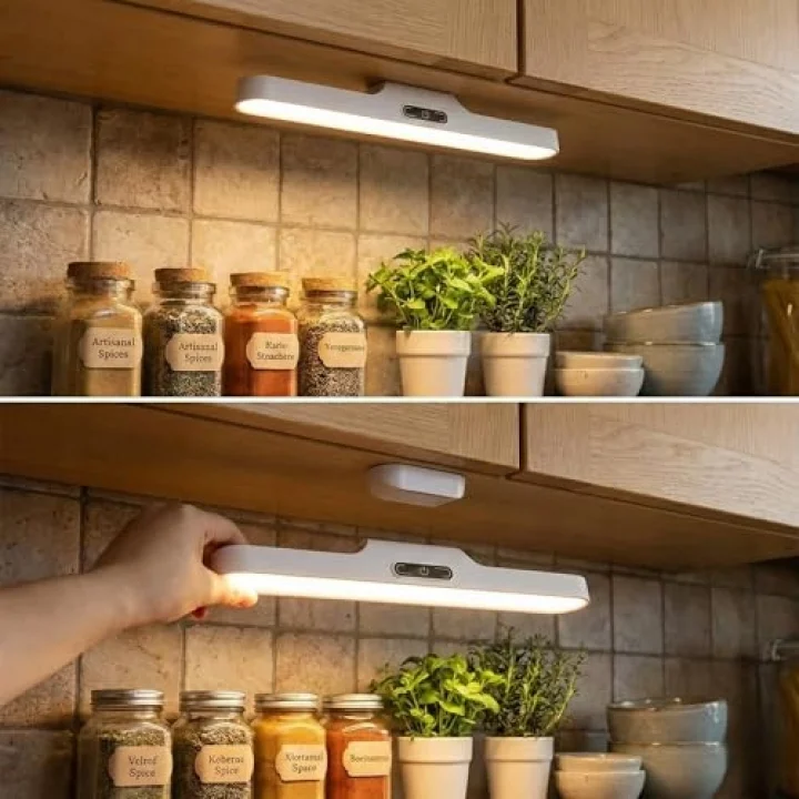 Amber LED 5 Watt Şarjlı Mıknatıslı Dokunmatik Aplik (Beyaz, 1 Adet)