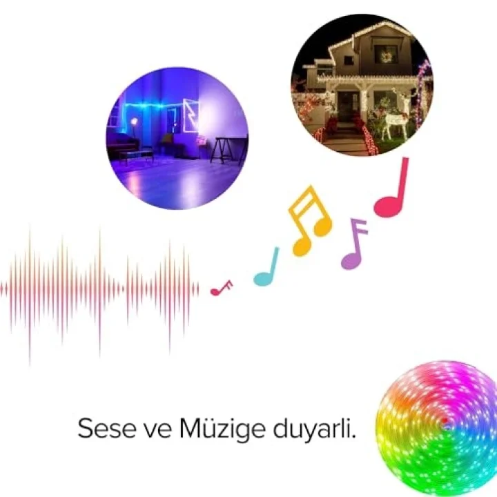 Amber LED Pixel Rgb Magic Peri ışık - 5v Usb Girişli, Bluetooth Uygulamalı, Uzaktan Kumandalı, Müziğe Duyarlı, Suya Dayanıklı, Parti, Yılbaşı, Doğum Günü, Eğlence için (10 Metre)