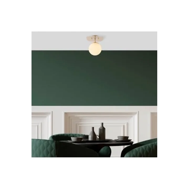 Amber LED Şık Camlı Tekli Sarkıt Avize Parlak Gold Mutfak ve Salon için E14, Altın-11671