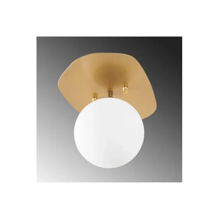 Amber LED Şık Camlı Tekli Sarkıt Avize Parlak Gold Mutfak ve Salon için E14, Altın-11671