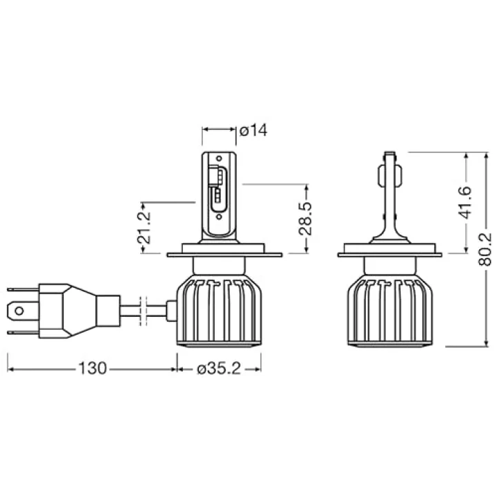 Ampul H4 Ledriving Bright 15/15W 24V P43T Fs2-64196DWBRT-2HFB